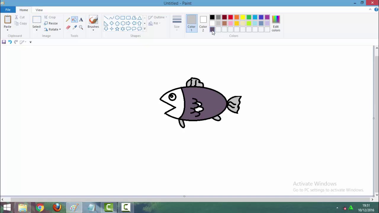  Menggambar  Ikan Dengan  Paint  YouTube