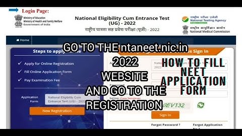 NEET 2022 APPLICATION FORM FILLING
