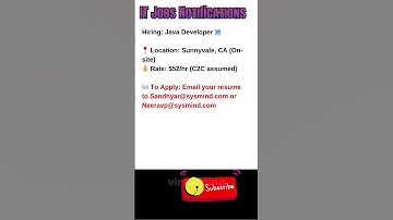 Java Developer Job in Sunnyvale, CA Oct 8, 2025
