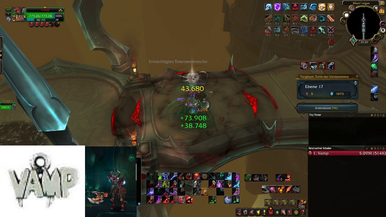 WoW Shadowlands Torghast Blood DK Over 3Mio Crit