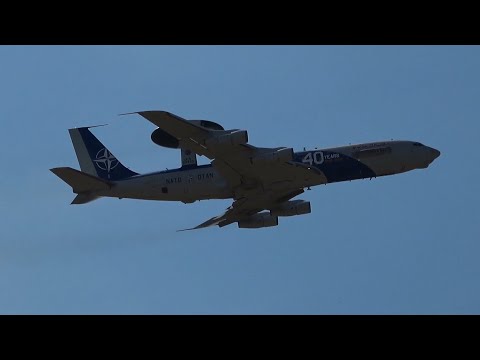 ILA 2022 | AWACS Boeing E-3A Special Livery NATO 40 Years Anniversary Colors Take off at ILA Berlin