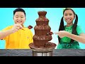 Wendy and Alex Pretend Play Chocolate Challenge Birthday Party Surprise Food Toys
