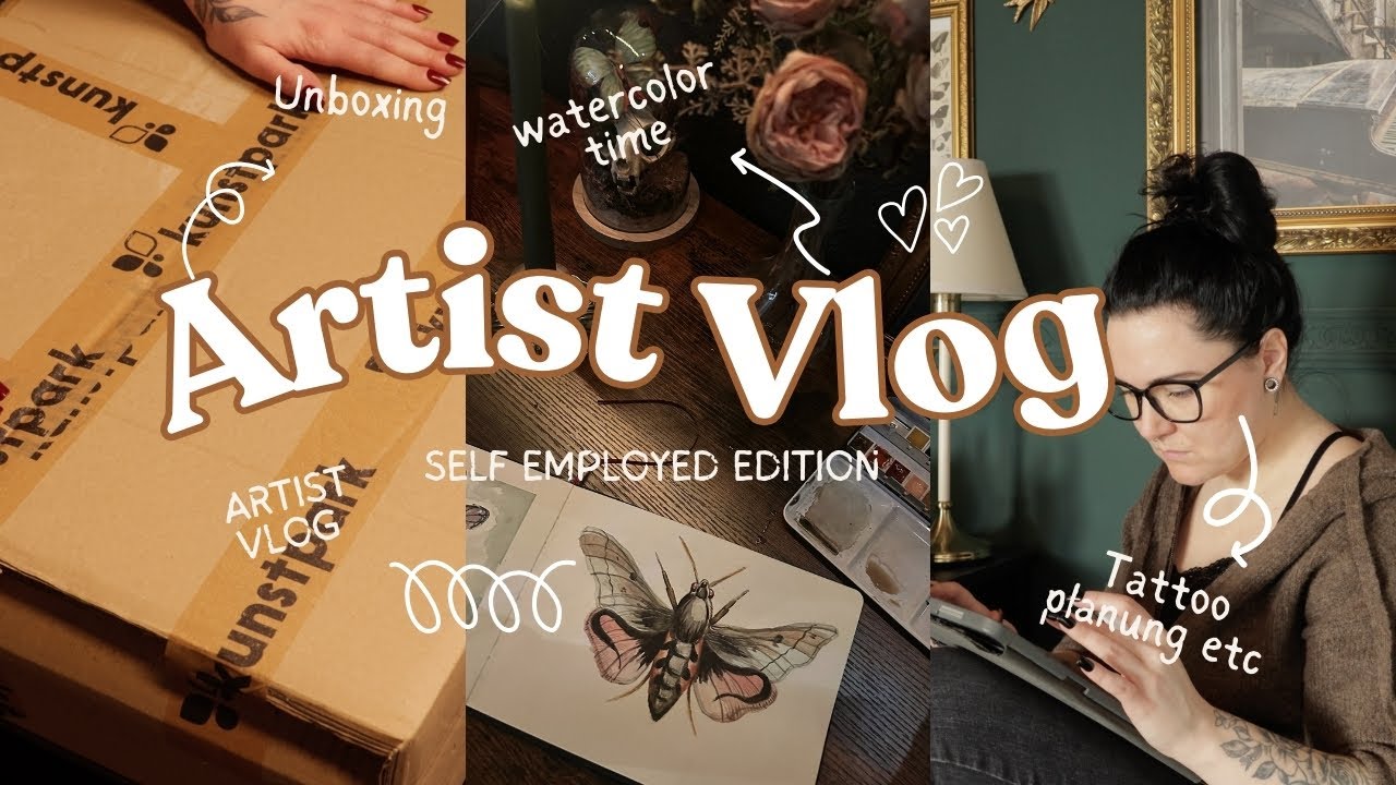 ✨ARTIST VLOG | Alltagsmomente einer Vollzeit - Künstlerin | Tattoos, Kunst & Unboxing | ✨