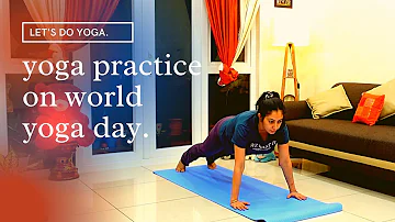 Yoga practice on world Yoga Day#yogatostayfit#fitness#worldyogaday#quickyoga#simpleyogaforbeginners.