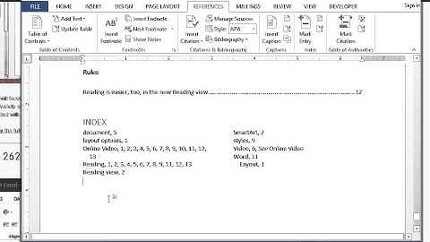 Microsoft Word - Generating an Index
