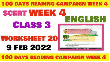 Class 3 English Week 4 worksheet 20 English week 4 answer class 3 Reading Campaignweek 4( 9-2-22)