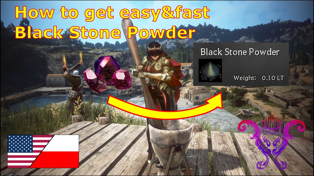Bdo how to get easy fast black stone powder by miley youtube