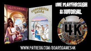 Concordia Board Game & Salsa Expansion (Aegyptus Map) 3 Player Live Playthrough/Tutorial