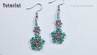 Bicone beaded earrings || How to make earrings || Jewelry making tutorial