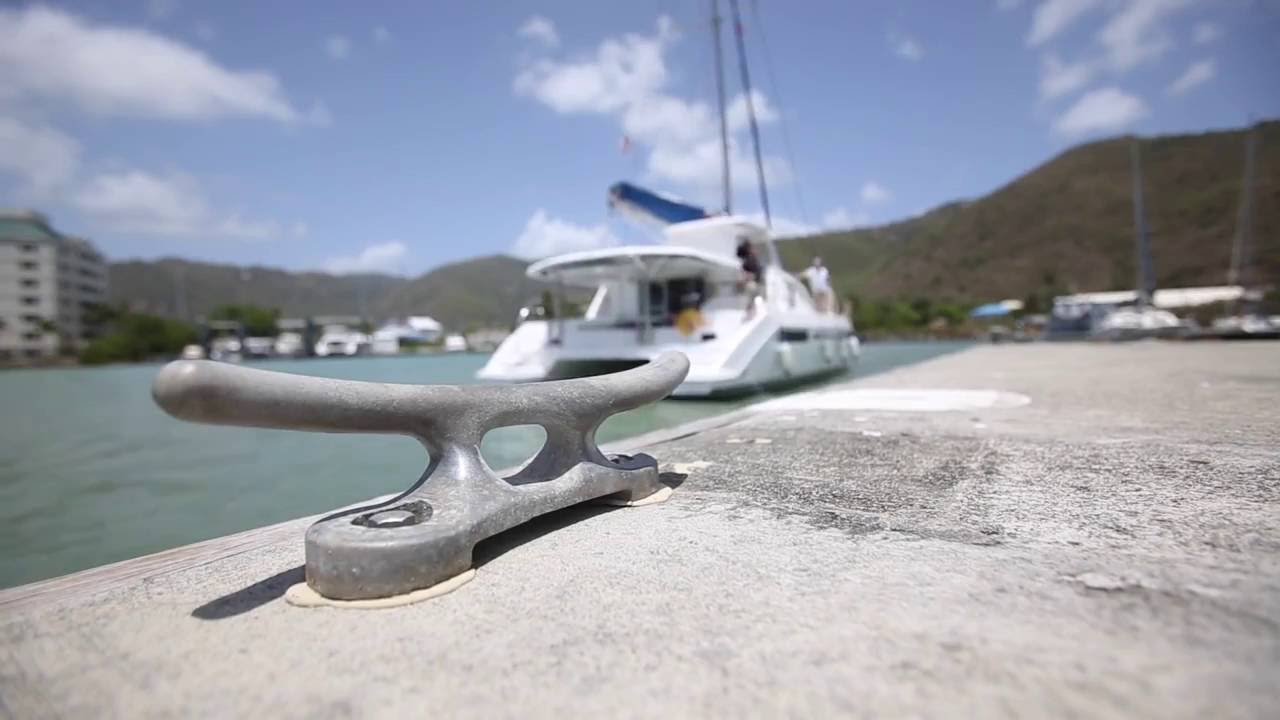 docking a catamaran sailboat