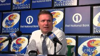 Kansas Head Coach Bill Self meets with the media after KU defeats Emporia State