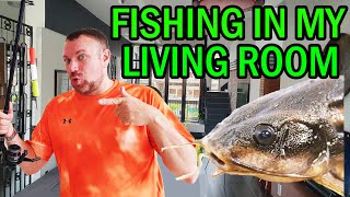I Went Fishing for Catfish in my Living Room! Catch and Release!