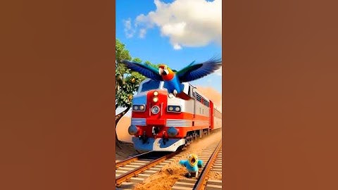 The parrot and his child together plant a mango tree on the railway track 😭 #ai #parrot #train #tree