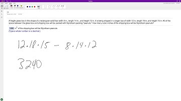 A fragile glass box in the shape of a rectangular solid has width 8 in, length 14 in, and height