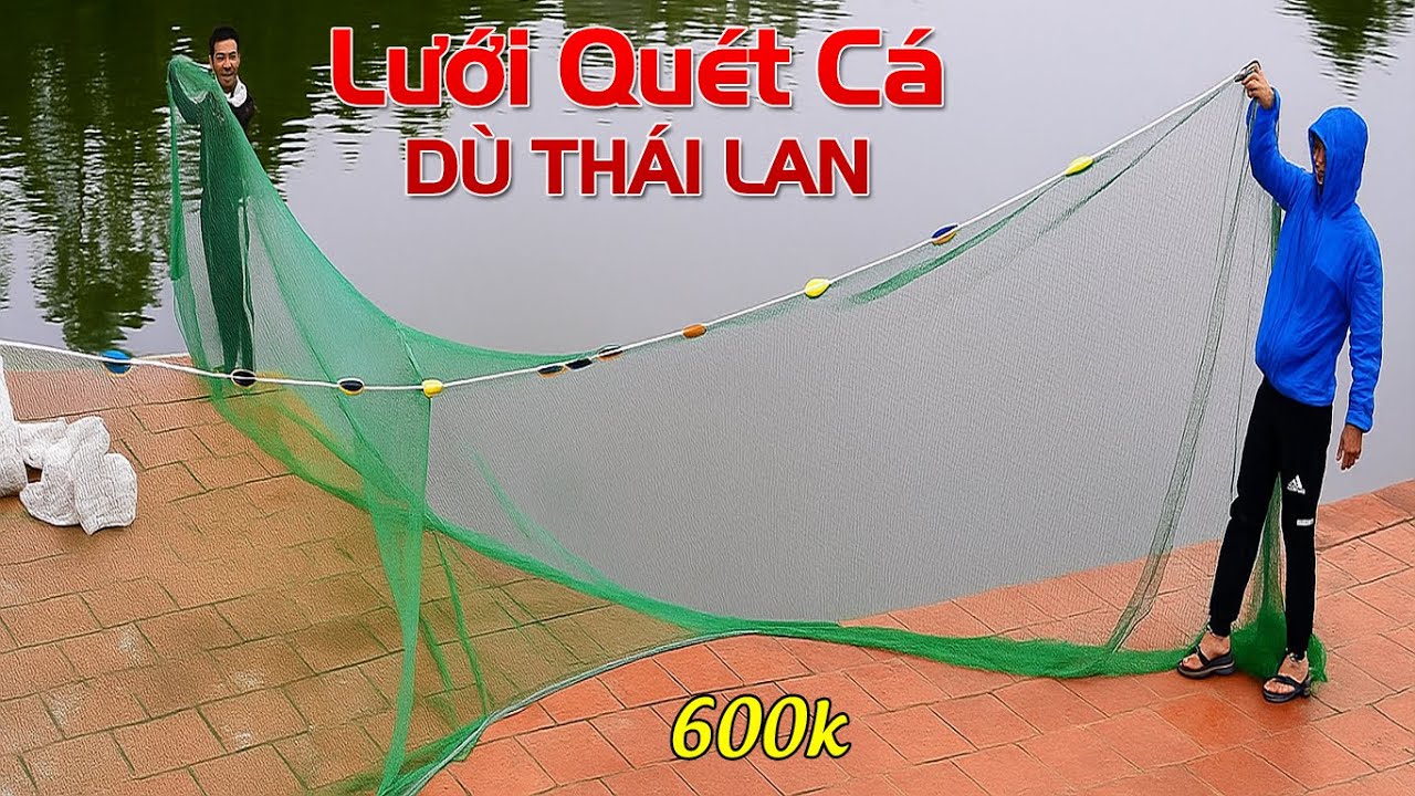 600k Miễn Ship Lưới Vét Cá Dù Thái Lan - Dài 10m Cao 2m Túi 5m Kéo Cá To Độ Bền 20 Năm 0987782098