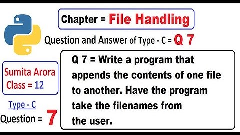 Write a program that appends the contents of one file to another. Have the program take the filename