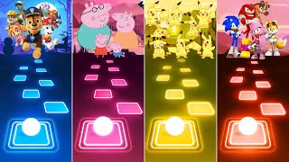 Paw Patrol Team - Peppa Pig Team - Pikachu Team - Sonic Team | Tiles Hop EDM Rush!
