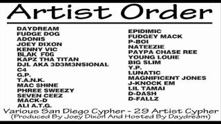 (San Diego Music)Various Artists - 29 Artist Cypher (Produced By Joey Dixon)