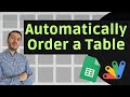 How to order a table automatically in Google Sheets