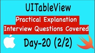 Famous DAY 20 - 2/2 -  How to use UITableView in iOS (Interview Questions Covered Practically) Net Worth