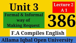 Famous Requesting / Granting Permission | Unit 3 | Section A | AIOU F.A/Intermediate English-1(386) Wealth