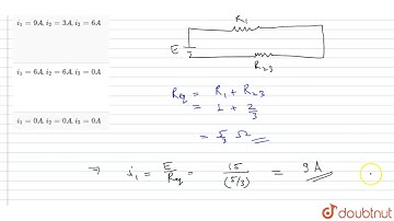 In the circuit shows in Fig `E = 15 V`, `R_(1) = 1Omega`, `R_(2) = 1 Omega`, `R_(3) = 2Omega`, a...