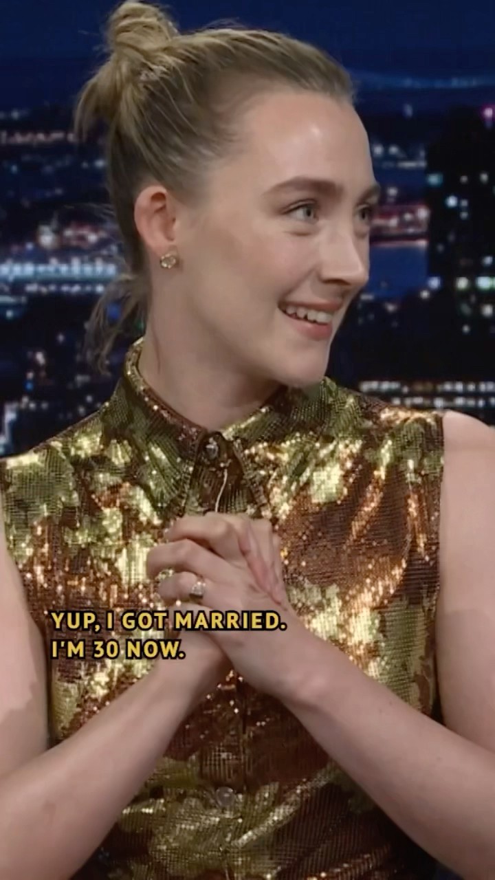 #SaoirseRonan is officially a wife! #FallonTonight #TonightShow