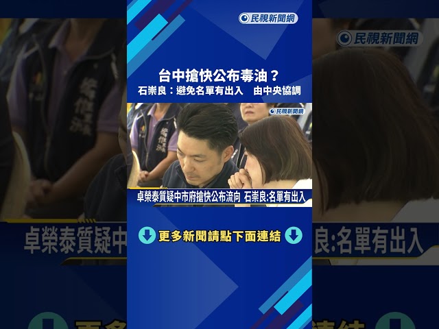 卓揆遭爆質疑台中搶快公布毒油? 石崇良還原院會現場－民視新聞
