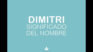🟤 Meaning of the name DIMITRI ✨ AMAZING NAME!
