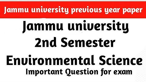 Previous year question paper jammu university 2nd Enviromemtal Science|| EVS