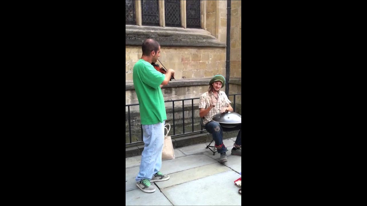 Hang and Violin play 'backstage' in the Roman city of bath :)