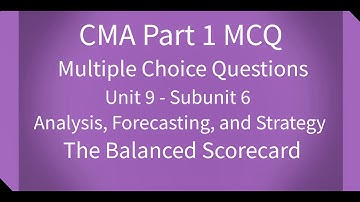 CMA Part 1 MCQ Unit 9 Subunit 6 The Balanced Scorecard