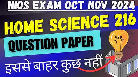 Nios class 10th Home Science 216 most important questions with answers | home science solved paper |