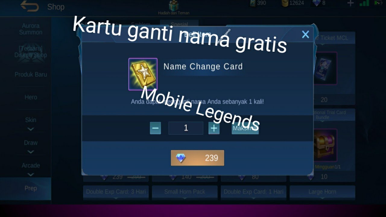 Cara Ganti Nama Mobile Legends Gratis 