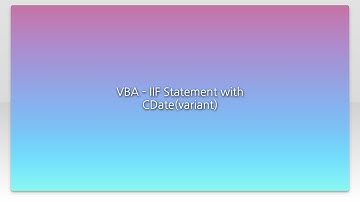VBA - IIF Statement with CDate(variant)