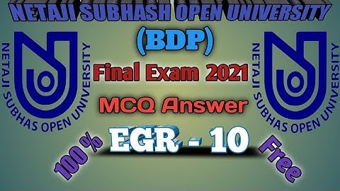 NSOU BDP Final Exam Answer 2021 EGR-10 Final Exam Answer