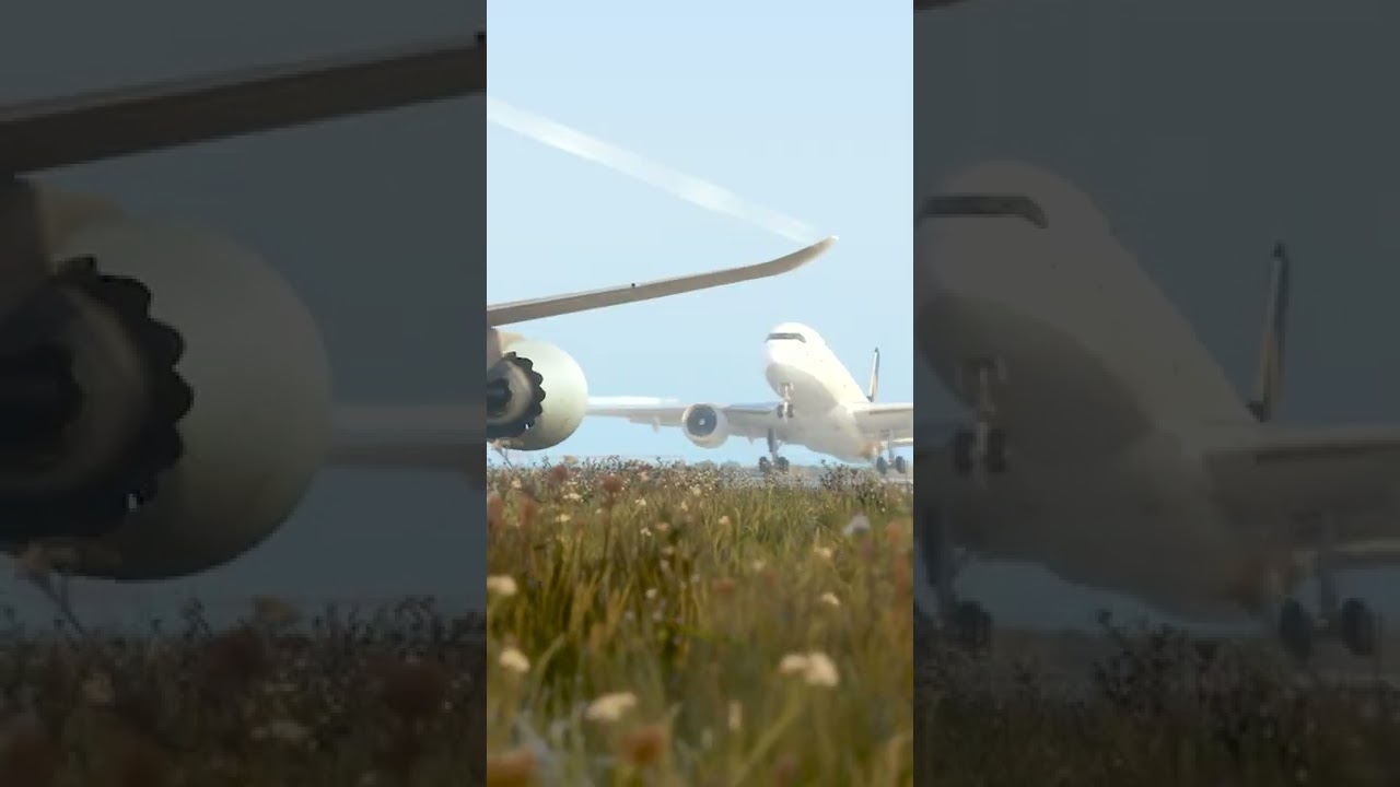 Airplane A350 risky take off on wrong runway aeroplane #shorts