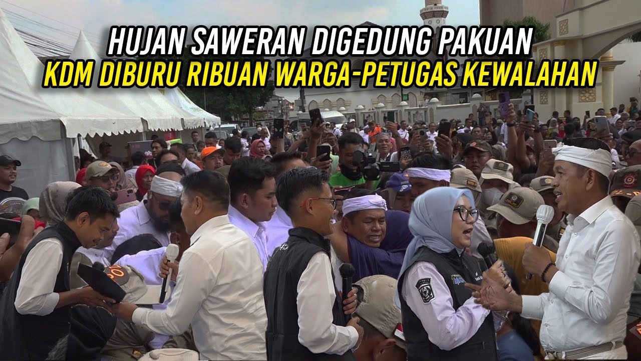 HUJAN SAWERAN DI BALE PAKUAN | KDM DIBURU RIBUAN WARGA PETUGAS KEWALAHAN