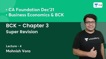 L4: BCK - Chapter 3 | Super Revision | Unacademy CA Foundation | Mohnish Vora