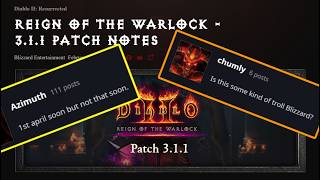 Are Today's Diablo 2 Resurrected Patch Notes a Joke?
