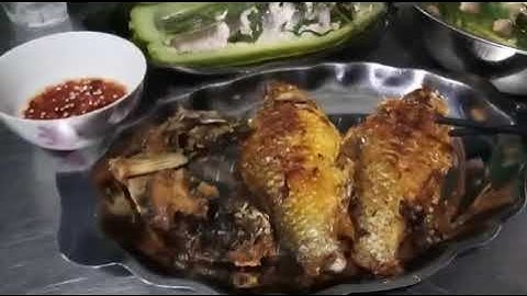Cá lóc hấp bầu cá mè dinh chiên giòn, hihi mời cả nhà #oanhnguyentv84#