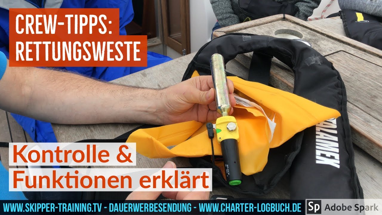 ⁣Crew-Tipps: Automatik-Rettungsweste, Kontrolle & Nutzung in rauher See.