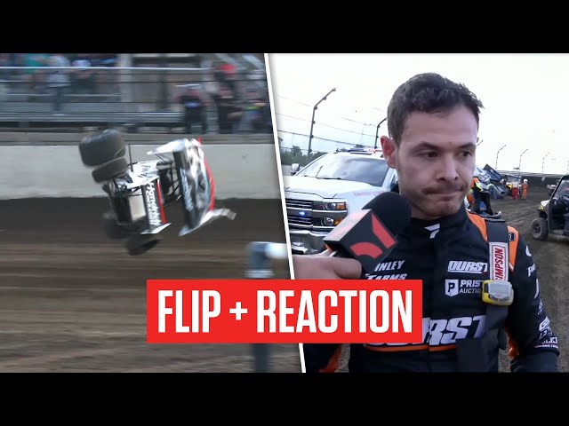 Kyle Larson, Cale Thomas Crash Hard During Kubota High Limit Racing Heat at Kokomo Speedway class=