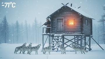 LONE Widow 5M STILT Cabin EXTREME Survival in a BRUTAL Blizzard | Fighting Wolves in Yakutia