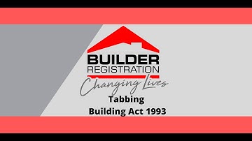 Tabbing #11 - Building Act 1993