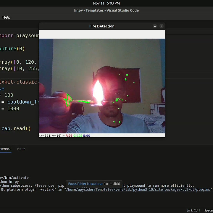 Fire detection with python and opencv 🔥#opencv #python #machinelearning ...