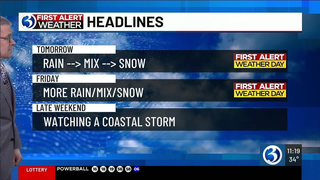 WEATHER: Two first alert weather days for snow and rain - YouTube