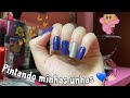 Pintando minhas unhas de azul💙💅🏻 |Iris Carvalho Costa