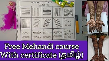 இலவச மெஹந்தி பயிற்சி (சான்றிதழுடன்) Class-1 Basic mehandi course for beginners in tamil #2023#mehndi