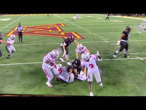 Ohio State Zack Harrison Strip Sack Of Tanner Morgan Of Minnesota Caused Craziest TD Ever